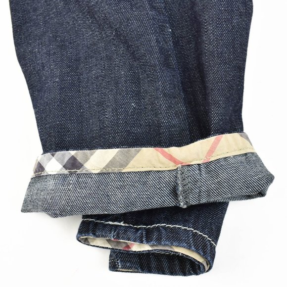 BURBERRY: Blue, Denim & "Nova Check" Logo Jeans - Picture 6 of 8